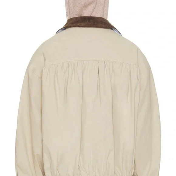 HELSA Shirred Bomber Jacket With Corduroy Collar - Picture 3 of 7